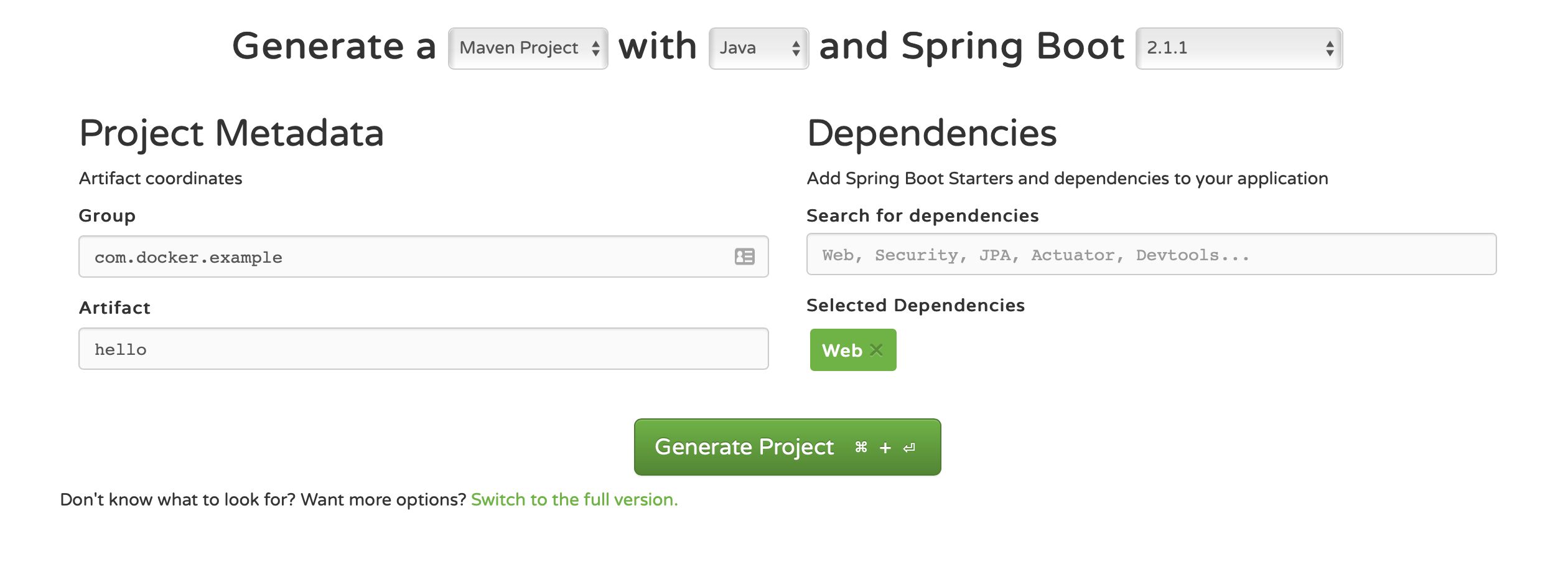 Spring Initalizr로 프로젝트 만들기